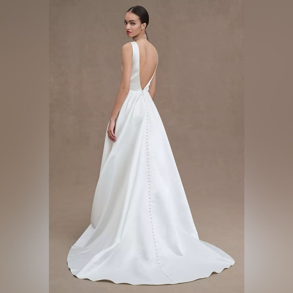 BHLDN Wtoo  by Watters Jaya V-Neck Taffeta A-Line Wedding Gown